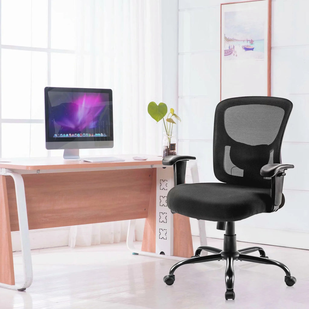 Big & Tall Black Mesh Ergonomic Office Chair with Lumbar Support F105