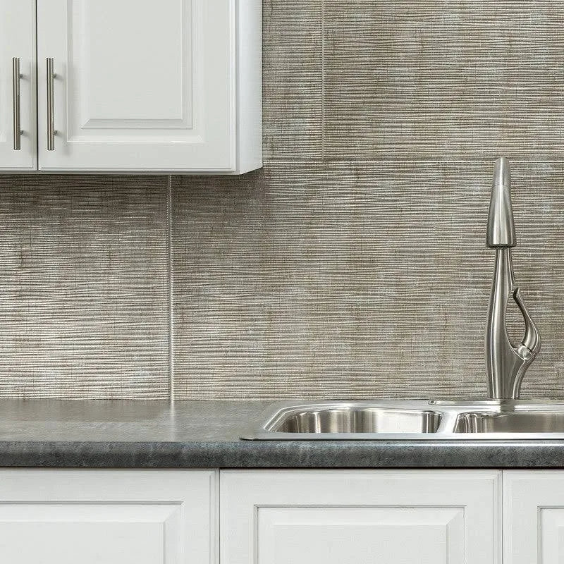 Silver Metal Backsplash Panel 15 Sq ft Kit V532