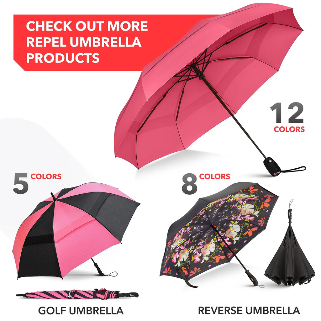 Pink Compact Automatic Travel Umbrella D659