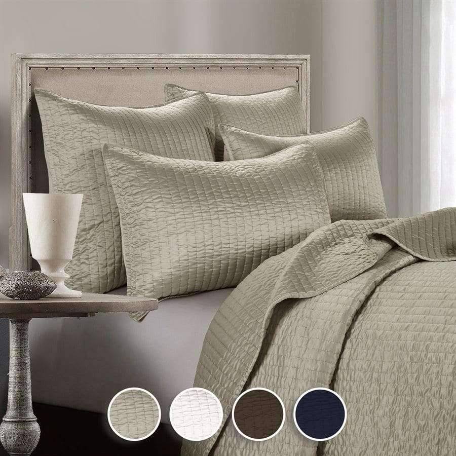 Taupe Channel Satin Euro Sham P959