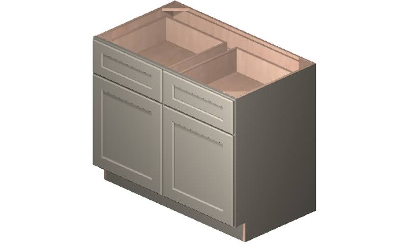 2 Doors 2 Drawers 1 Shelf Base Cabinet High-Density Fiberboard D20355