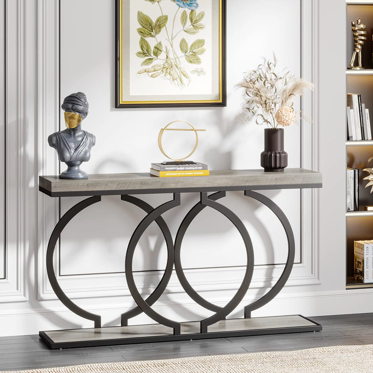 Grey 55 inch Industrial Console Table Q47295