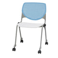 Sky Blue Stack Chair with Casters C611310