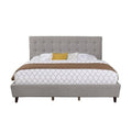 King Sized Gray Linen Panel Headboard I756
