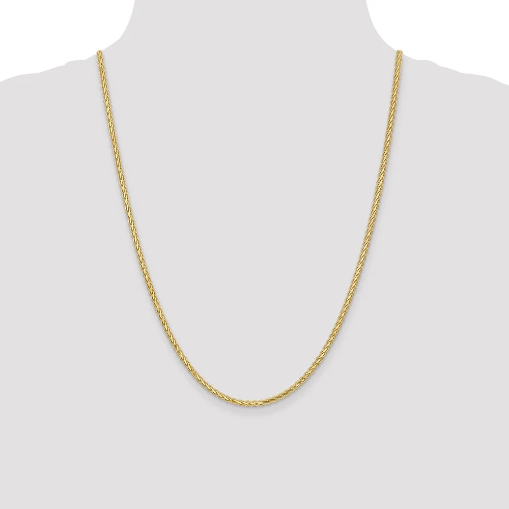 14kt Yellow Gold 24 inch Flat Wheat Chain with Lobster Clasp K679