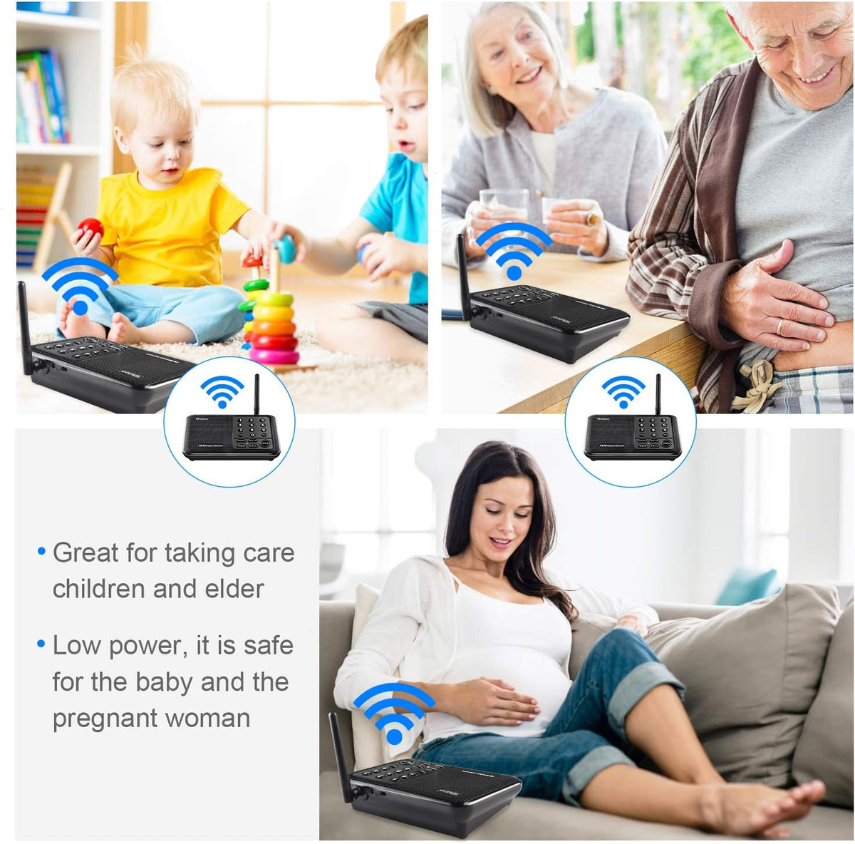 Wireless Intercom System, 2 Packs, Black M269