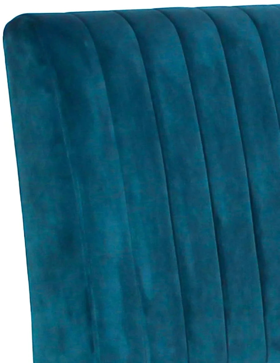 Blue Velvet Armless Accent Chair Q723