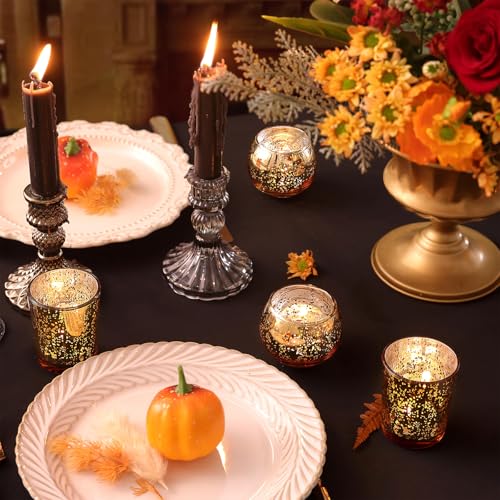 72pcs Mercury Glass Gold Votive Candle Holders L13600