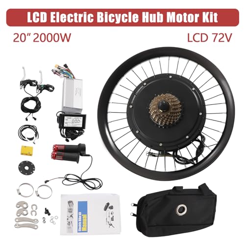 72V 2000W 560rpm Rear Wheel Electric Bike Conversion Kit with LCD Display for 20-inch Bicycles O79038