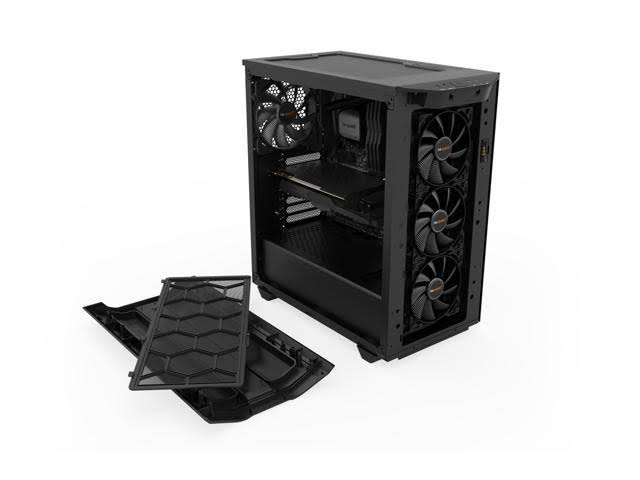Black ATX Computer Case Midi Tower Tempered Glass H85245