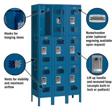 Blue Vented Metal Locker R7217