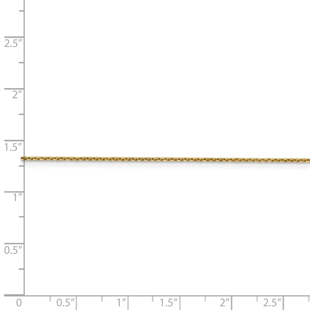 14kt Yellow Gold Diamond Cut Cable Chain 14 inch Lobster Clasp D312