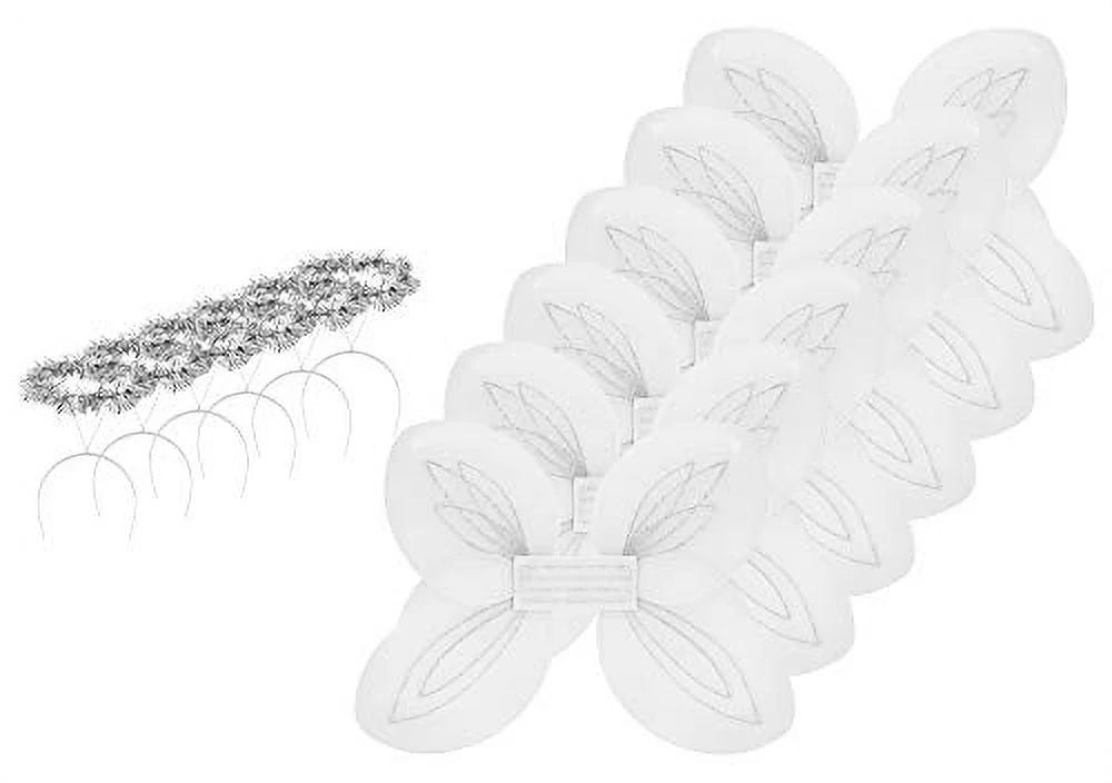 White and Silver Angel Wings and Halos Costume Set T222