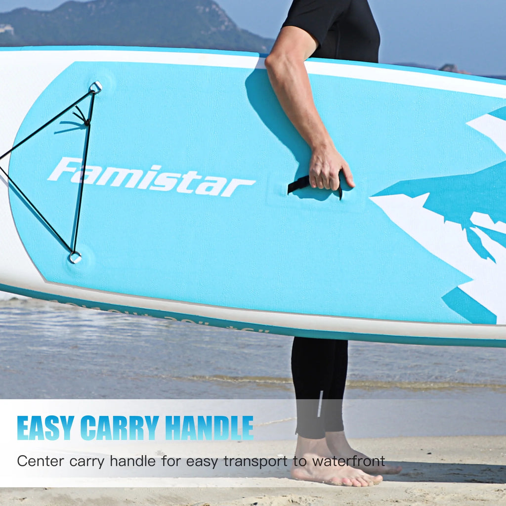 12' Inflatable Stand Up Paddle Board with 3 Fins, Adjustable Paddle, Pump & Carrying Backpack E129226