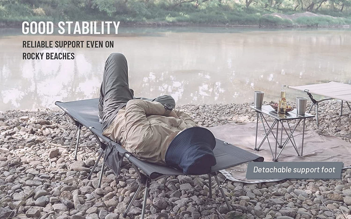 Foldable Camping Cot with Side Pocket and Storage Bag Z913