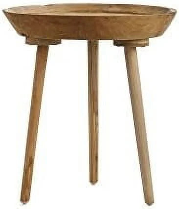 Round Table 19.7" x 19.7" x 20.1" Natural Teak Wood Table X741675