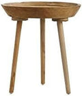 Round Table 19.7" x 19.7" x 20.1" Natural Teak Wood Table X741675