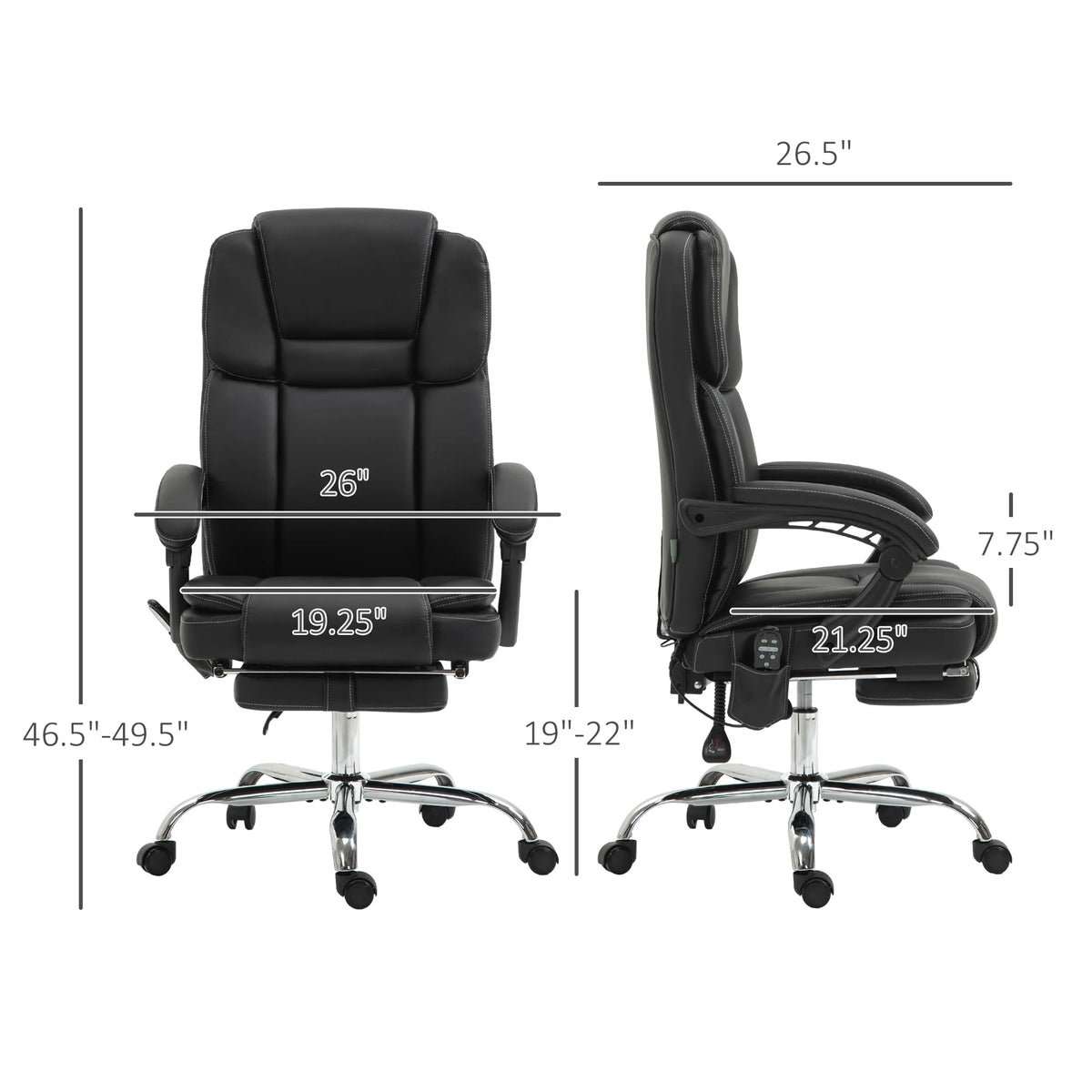 Black PU Leather Massage Office Chair with Heat W235
