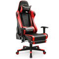 Red PU Leather Gaming Chair with Footrest U50894