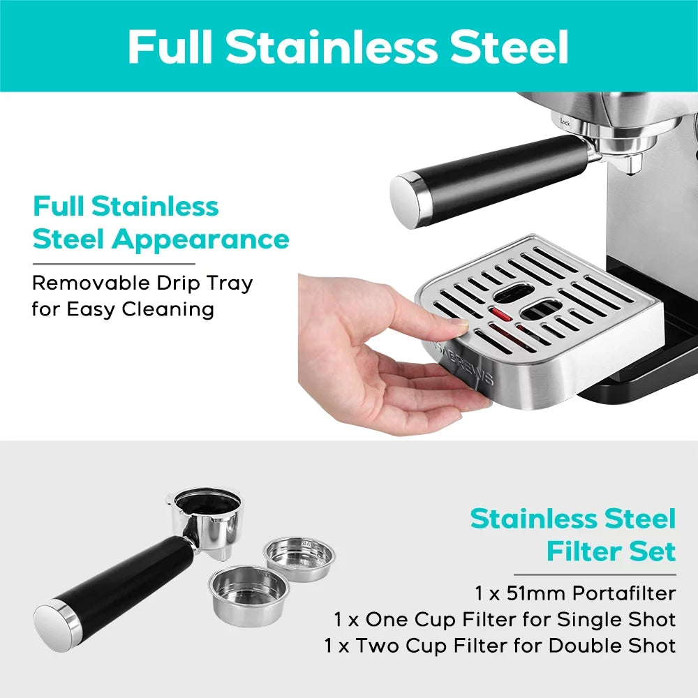 20 Bar Espresso Machine with Milk Frother R7881