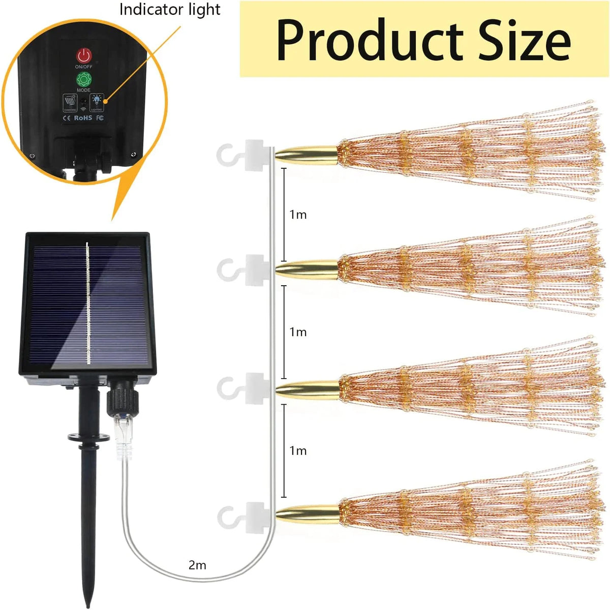 800 Led Solar Starburst Sphere Lights Waterproof Hanging Fairy Light T103012
