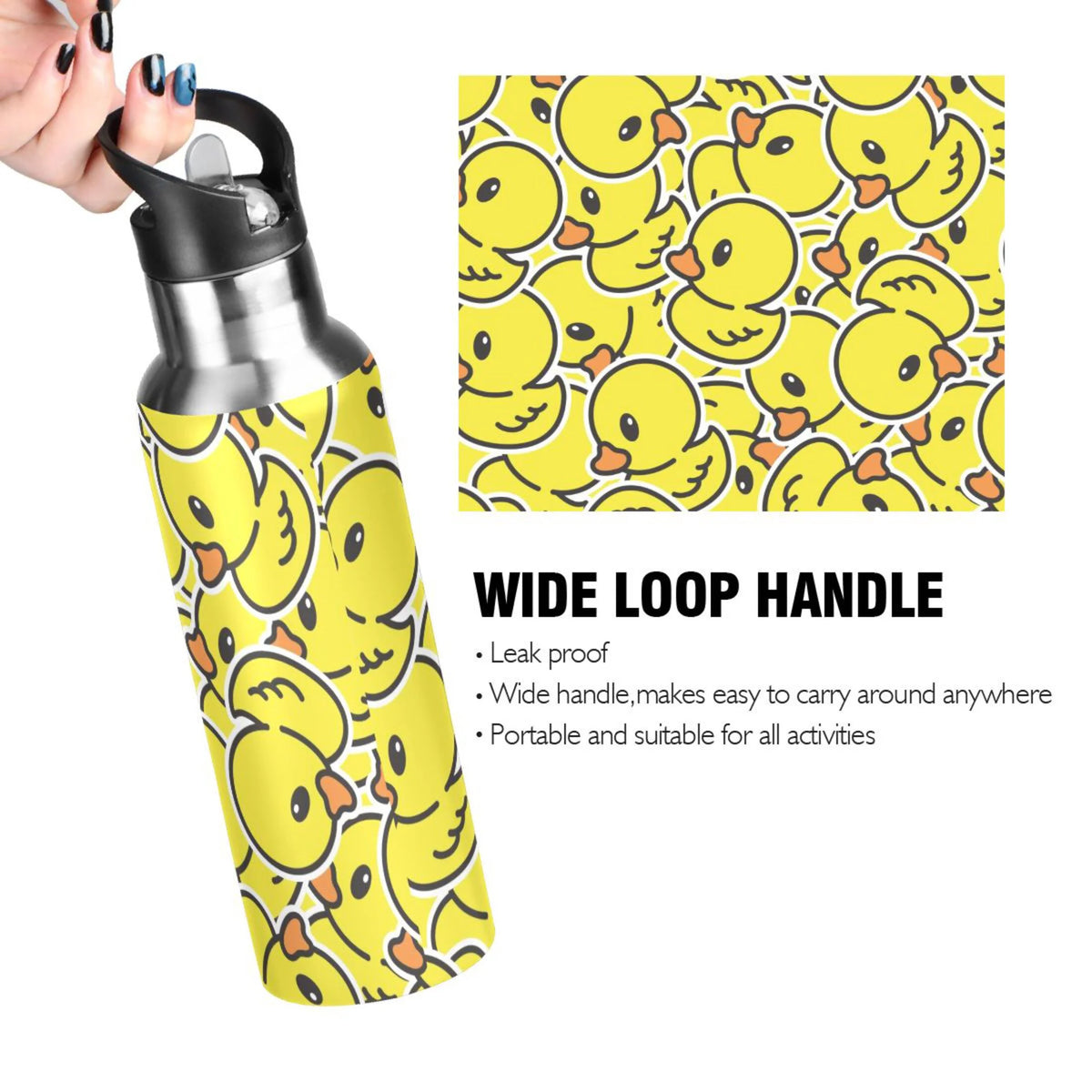 20 OZ Stainless Steel Water Bottle with Straw Lid R5666