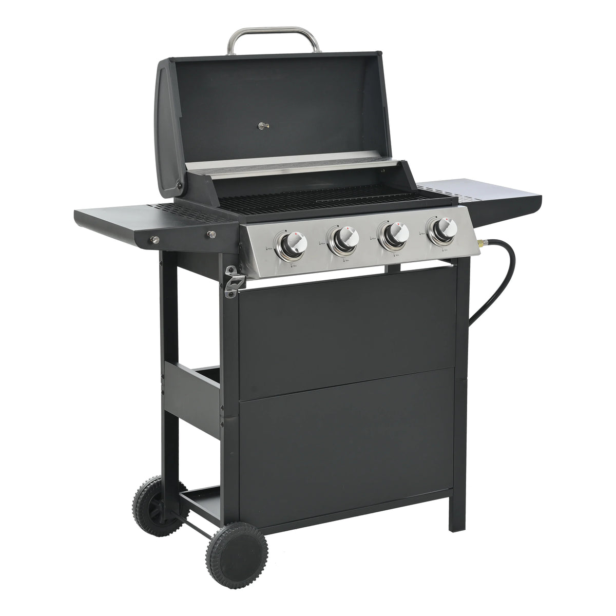 4 Burner Propane Gas Grill with Thermometer, 2 Prep Tables H47534