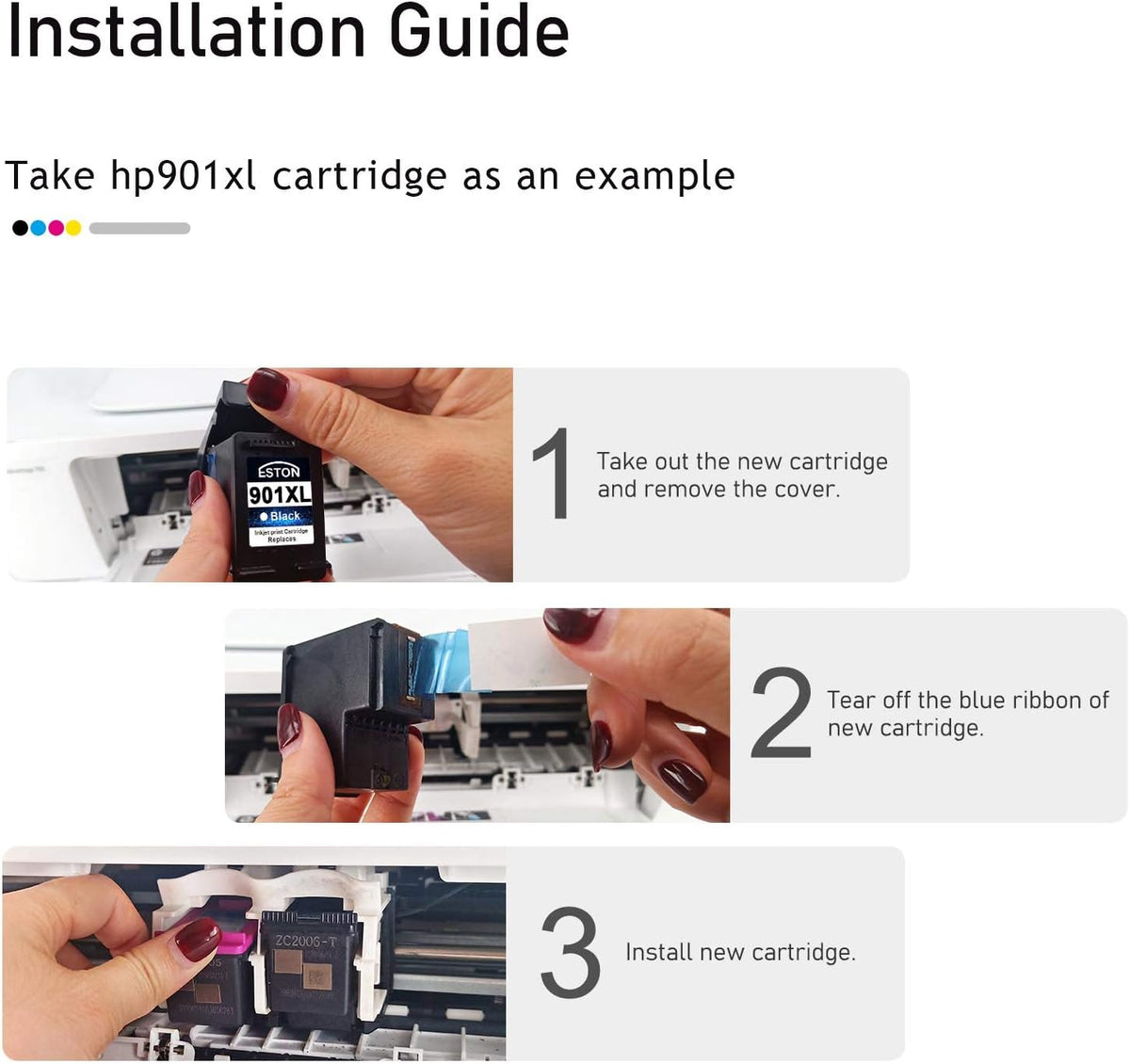 Remanufactured Ink Cartridges Black & Color 5Pack (3Black,2Color) V3074