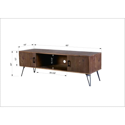 Reclaimed Wood Media TV Stand with Storage Cabinet B185