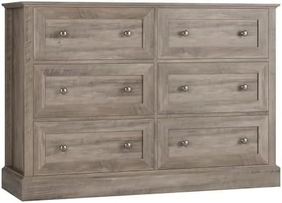 6 Drawer Double Dresser Wood Chest of Drawers X863
