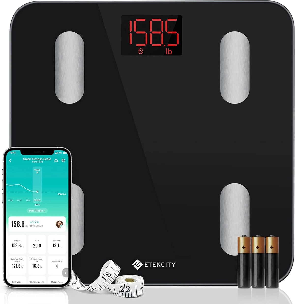 400 lb Digital Bluetooth Body Fat Scale C825927