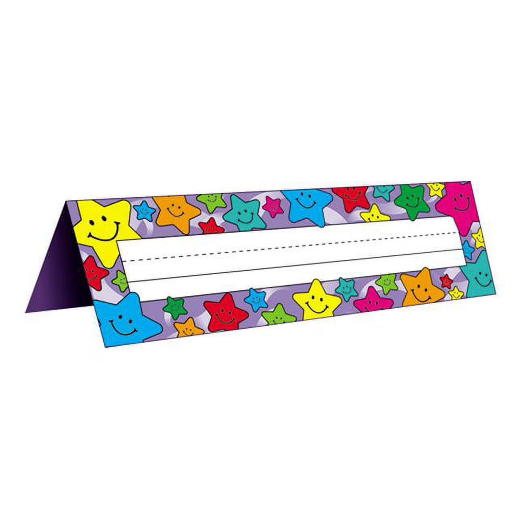 Happy Stars Tented Nameplates 3.5" x 11.5" 36 Per Pack 3 Packs Y174