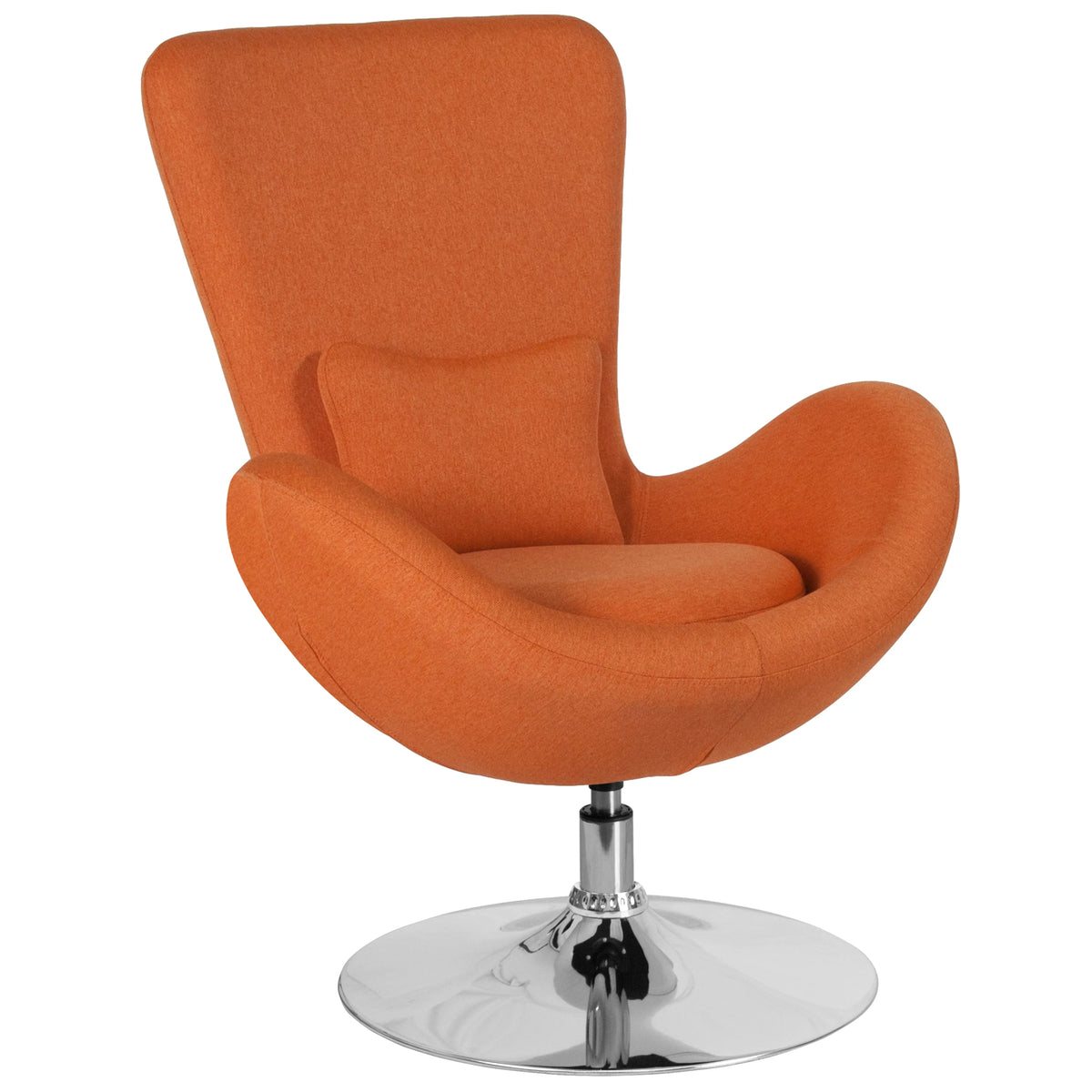 Orange Fabric Upholstered Swivel Lounge Chair L8845