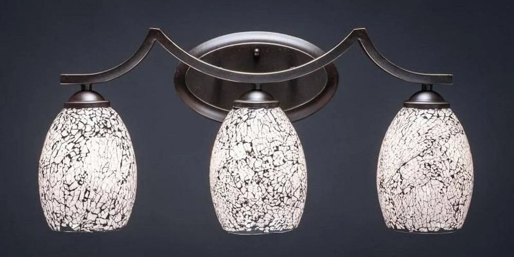 3 Light Bath Bar in Dark Granite with Linen Glass Shade Q452