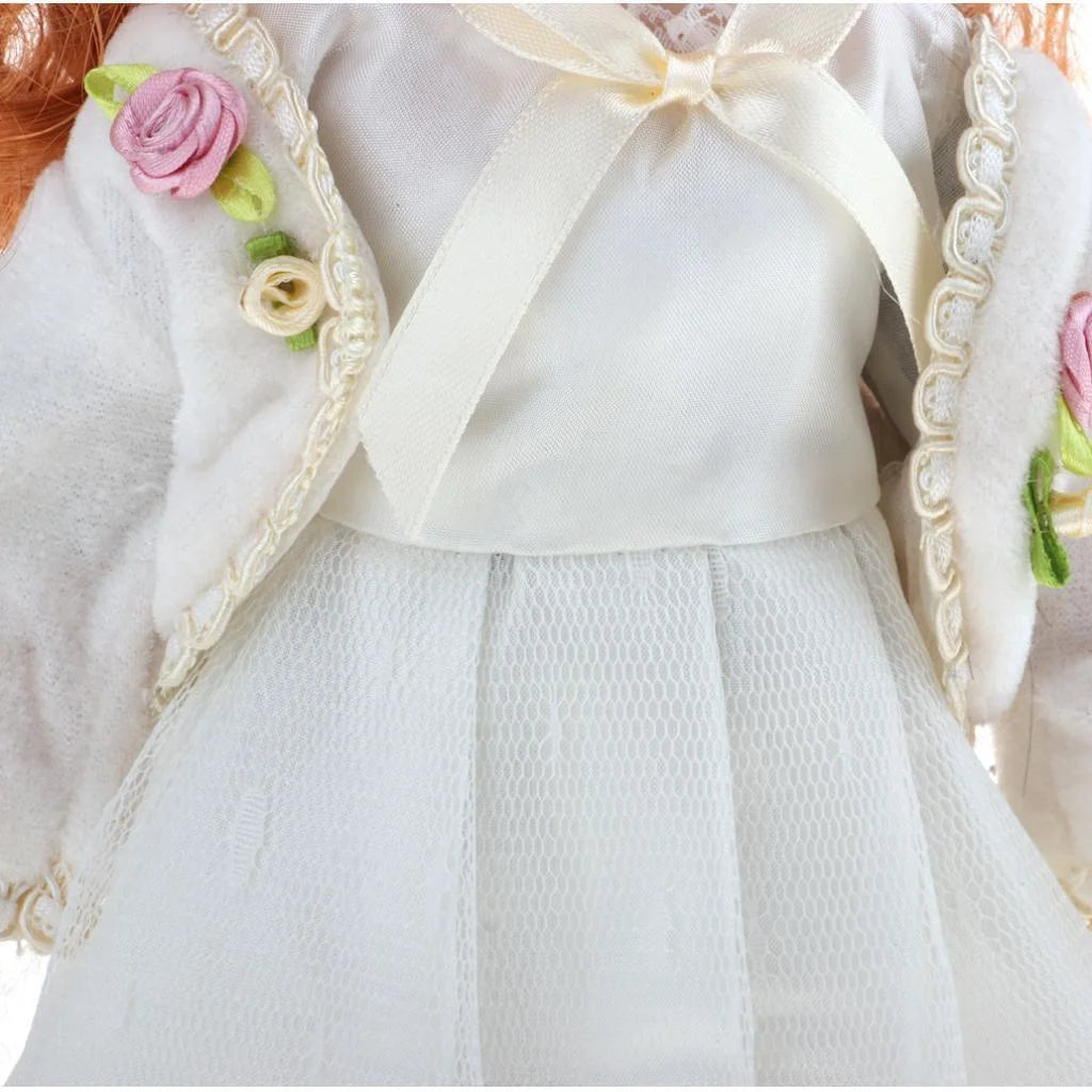 12inch Porcelain Doll with Lace Dress & Stand N306