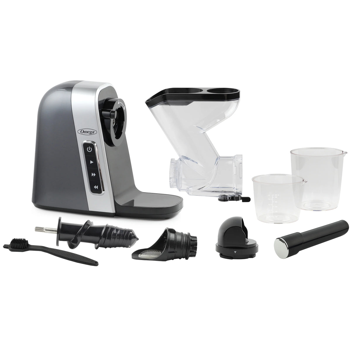 Gray Slow Masticating Juicer with Wide Mouth Chute O782