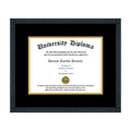 Single Diploma Frame with Double Matting 8.5 x 11 Black Z525