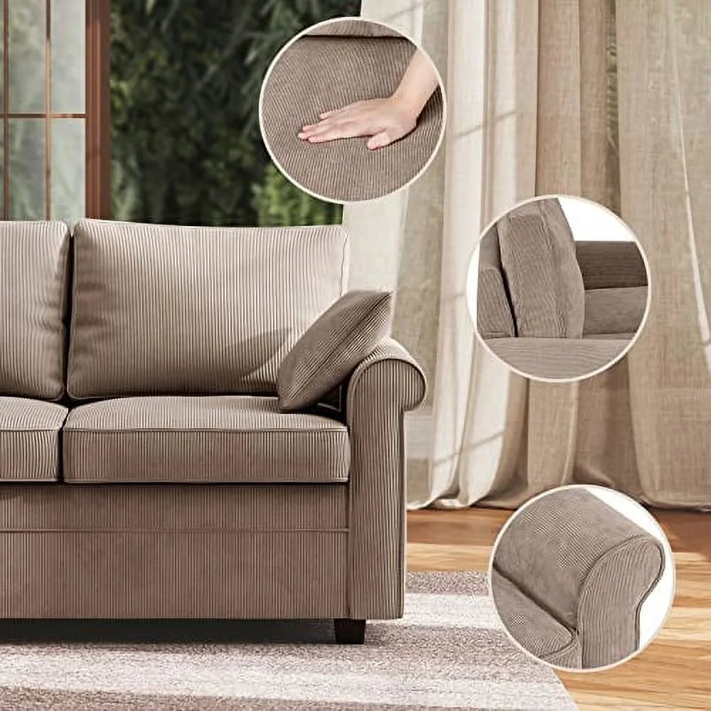 Brown Corduroy 2 in 1 Sleeper Sofa B201681