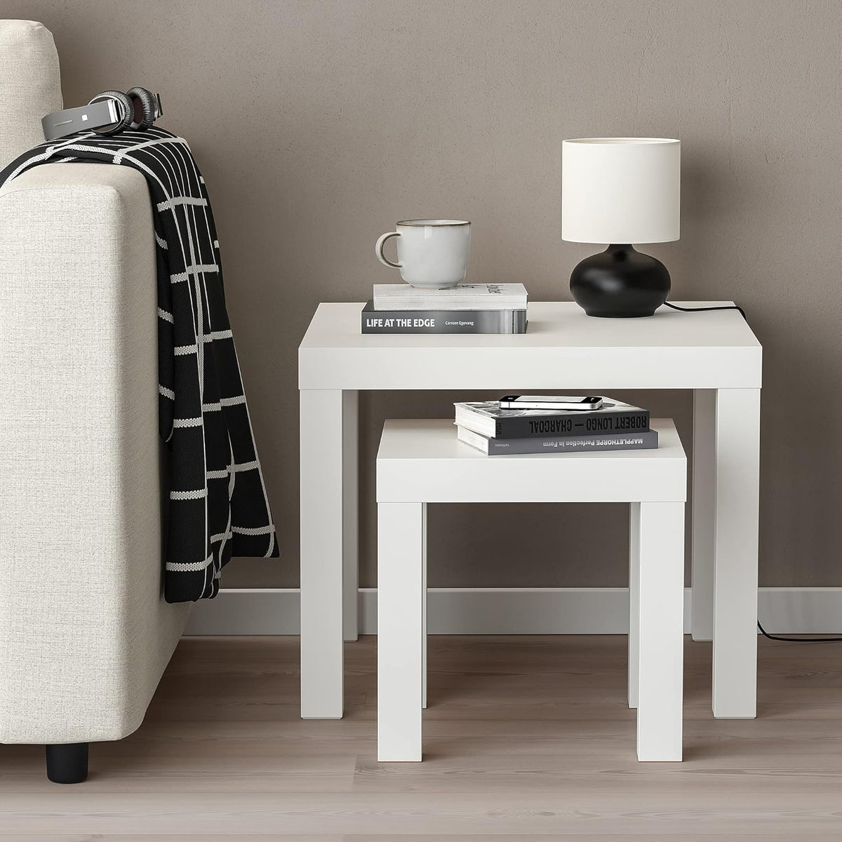 Set of 2 White Nest of Tables B54845