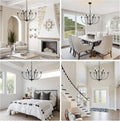 Black 9 Light 2-Tier Iron Chandelier H483393