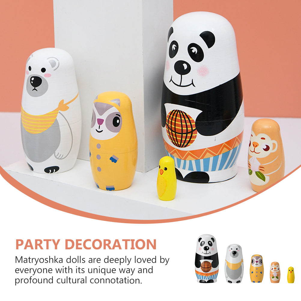 Painted Stacking Russian Wooden Doll Matryoshka Doll Decor F98729