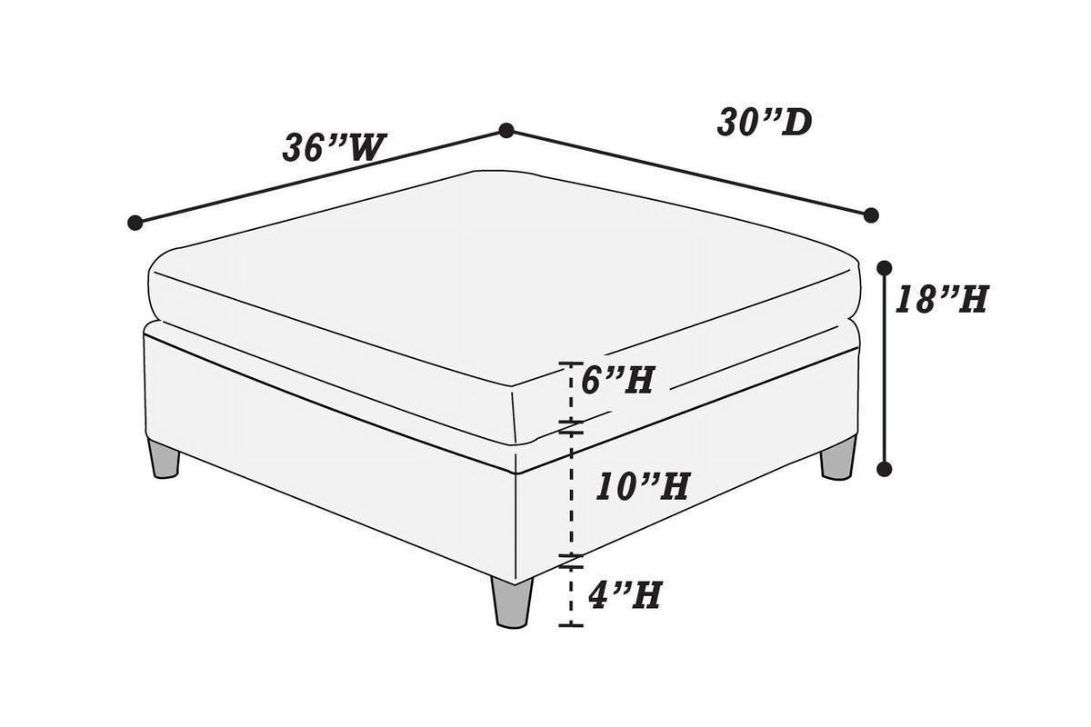 Grey Wooden Legs Ottoman V66161