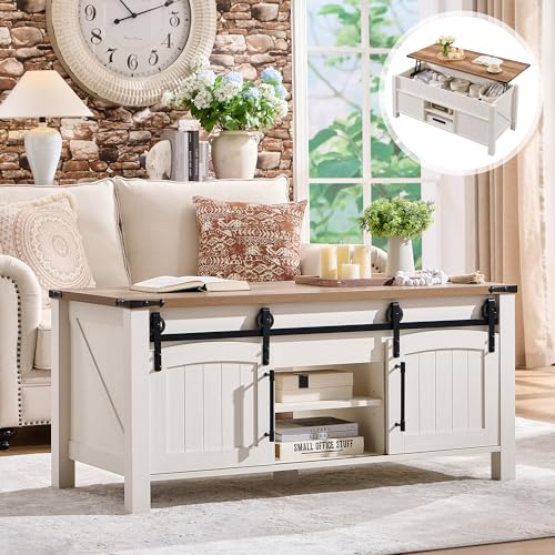 48" Lift Top Coffee Table with Sliding Door and Hidden Storage Y426282