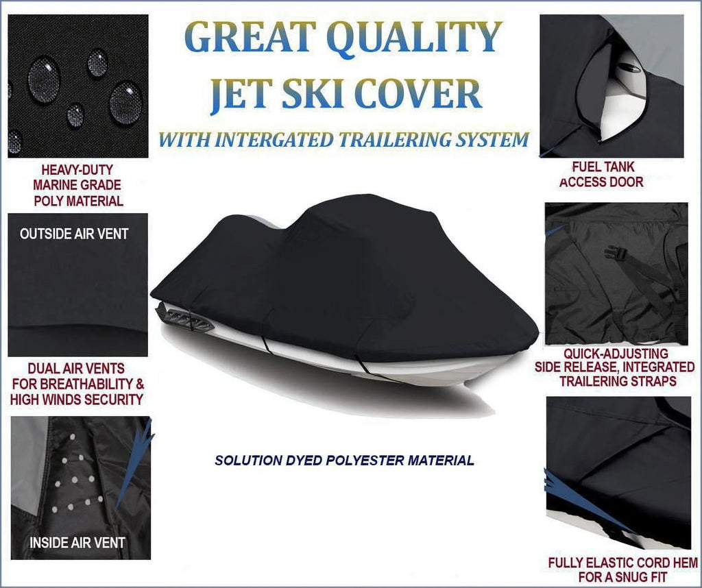 Black 600 Denier JetSki Cover for Honda AquaTrax F-15 / F-15X 2008 2009 R744