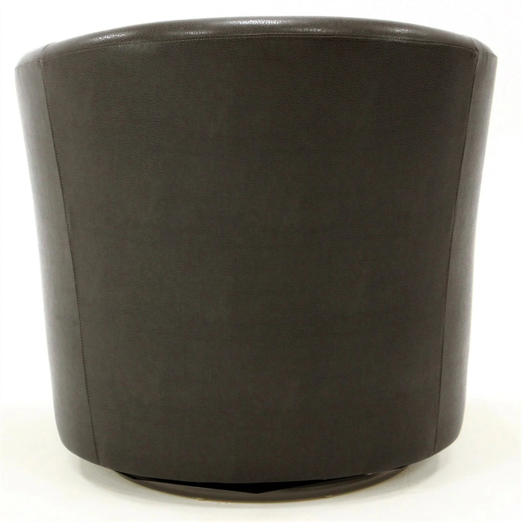 Charcoal Faux Leather Swivel Club Chair W592