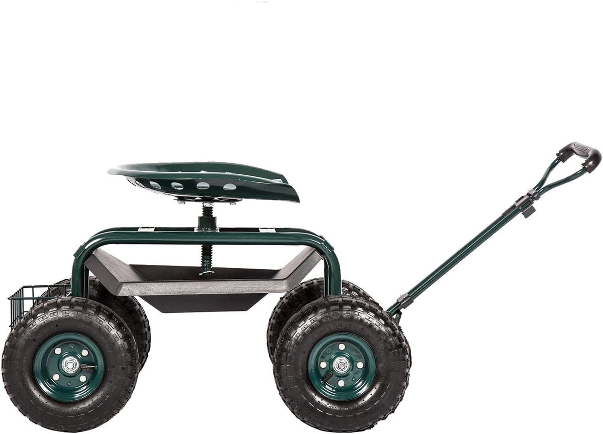 Rolling Garden Cart Work Seat with Tool Tray S180872