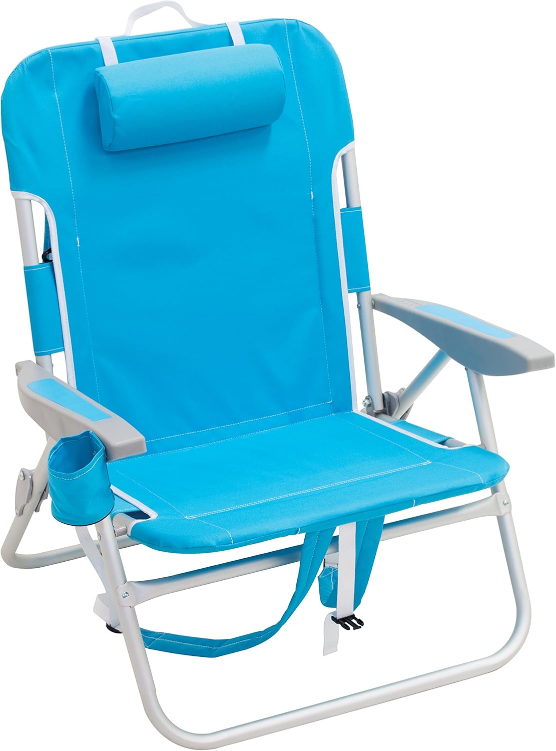 Turquoise & Light Blue Folding Backpack Beach Chair V170887