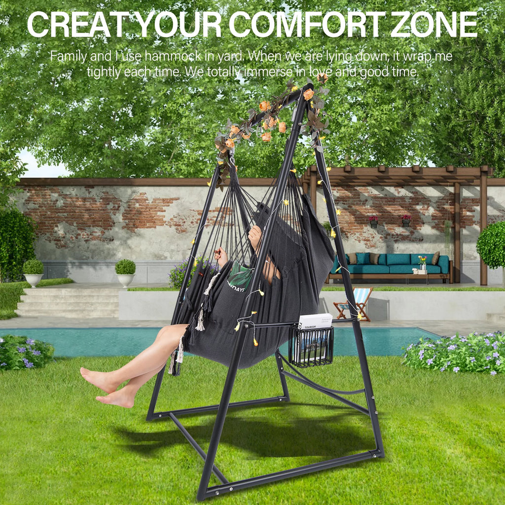 Hanging Rope Swing & Stand Set with Two Holders N3184