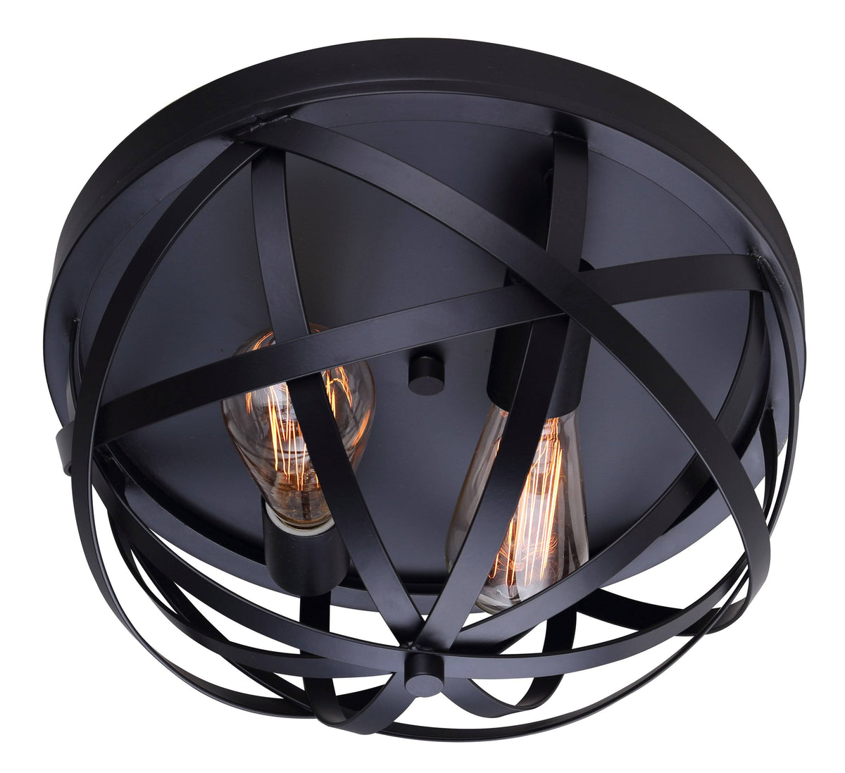 2 Light Flush Mount Black Y1913