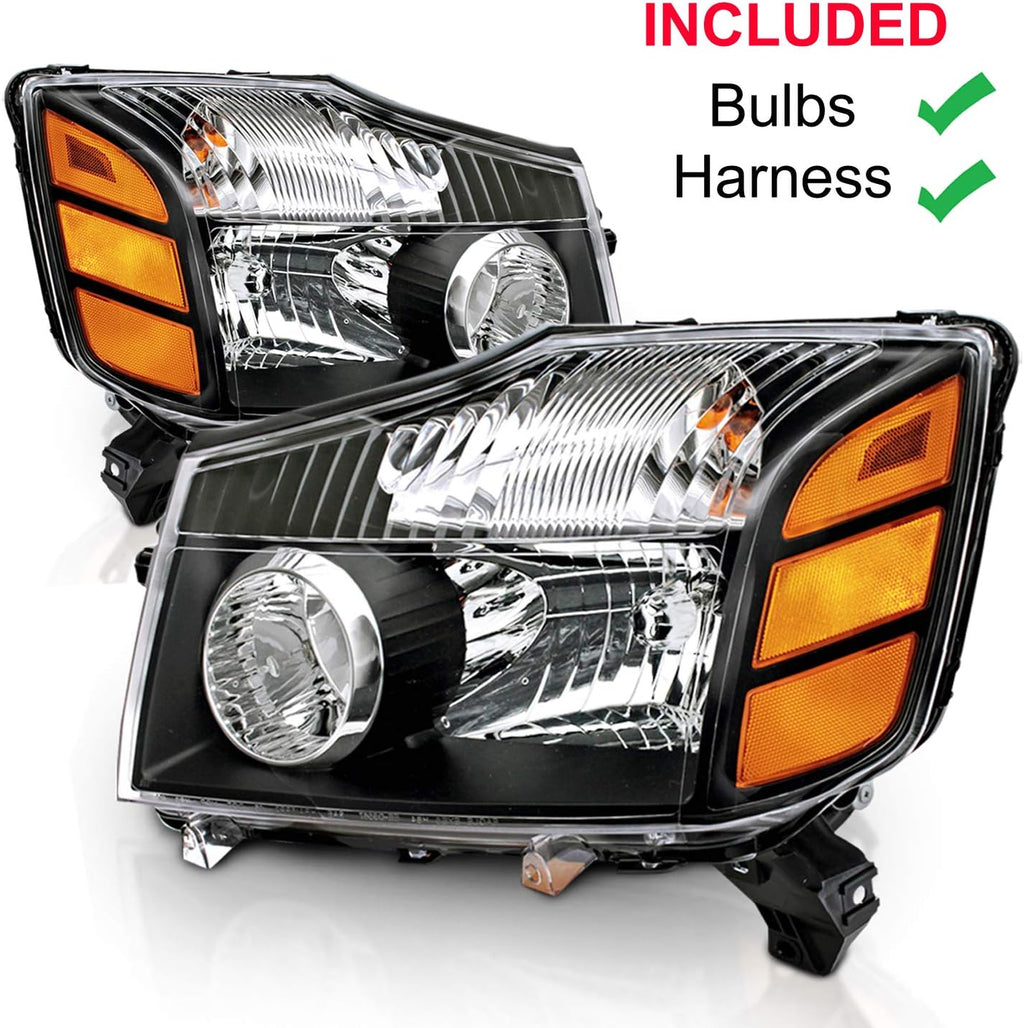 Black Replacement Headlights Amber Reflector Z63661